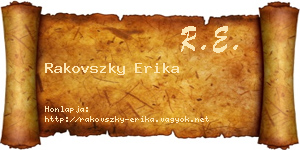 Rakovszky Erika névjegykártya
